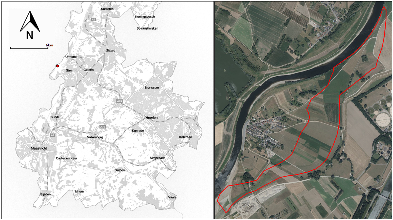 Kaart met situering van Maasland